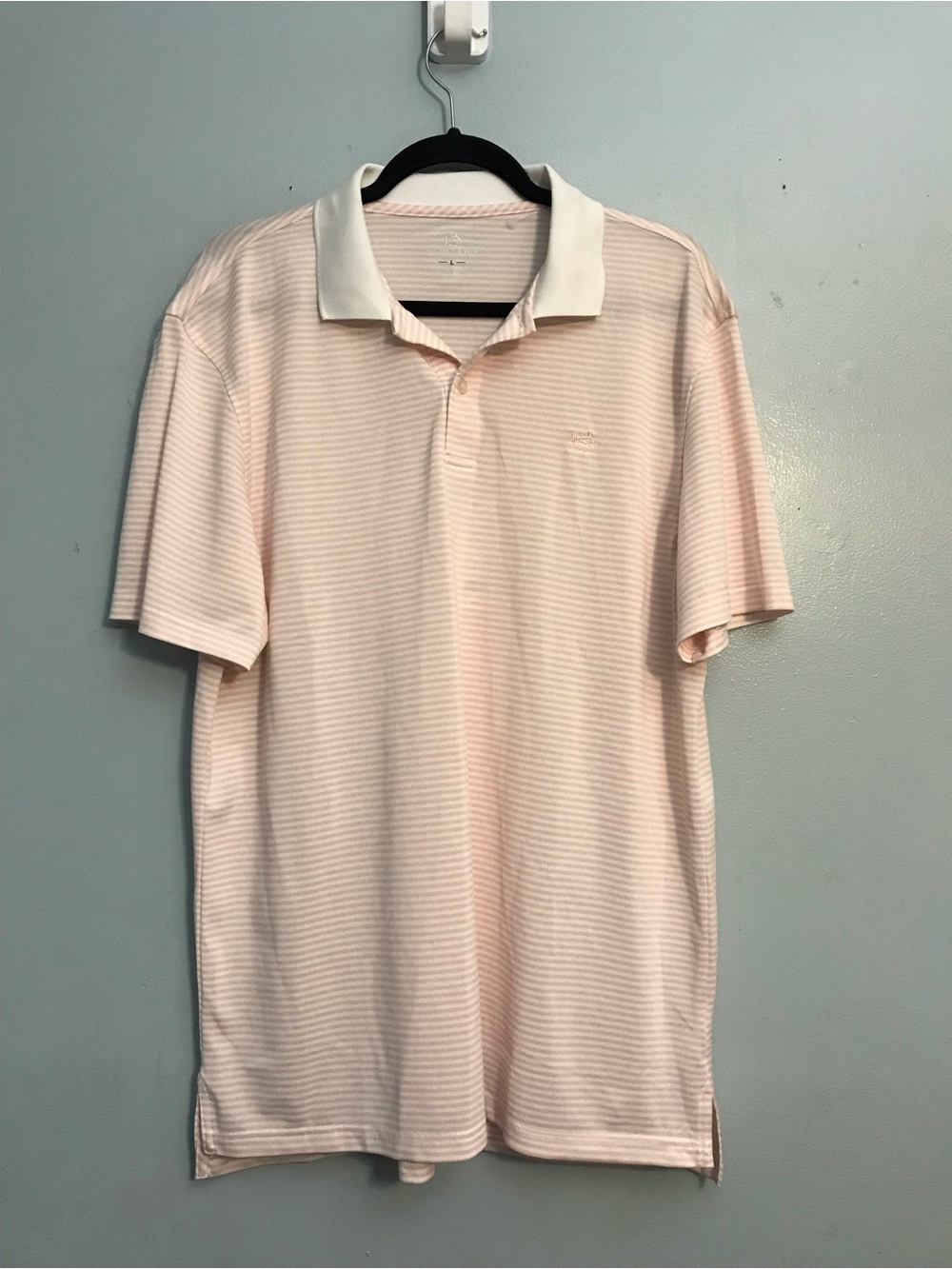 Southern Tide Men's Light Pink Striped Polo with White Collar